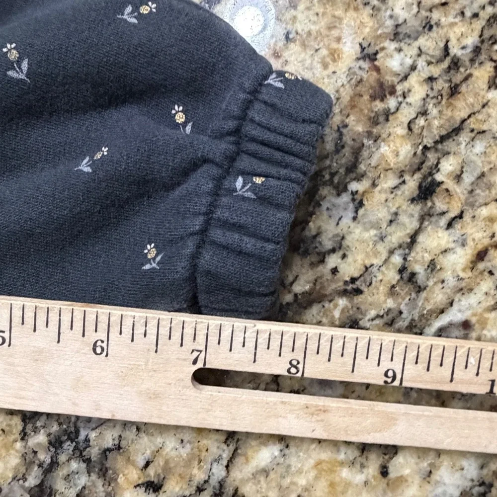 Baby Gap Floral Cropped Hoodie and Jogger Set Gray Bear‎ Ears 6-12 Months
